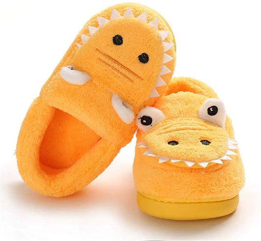 Baby Toddler Boys Girls House Slipper Non Skid Fuzzy Cartoon Dinosaur Kids Indoor Bedroom Shoes