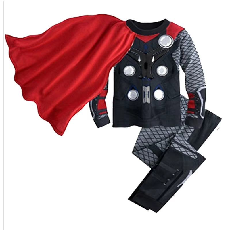 Avengers Superhero Pajamas for Kids Spiderman Iron Man Nightwear Suit Boys Children Long Sleeve Christmas Costume Sleepwear