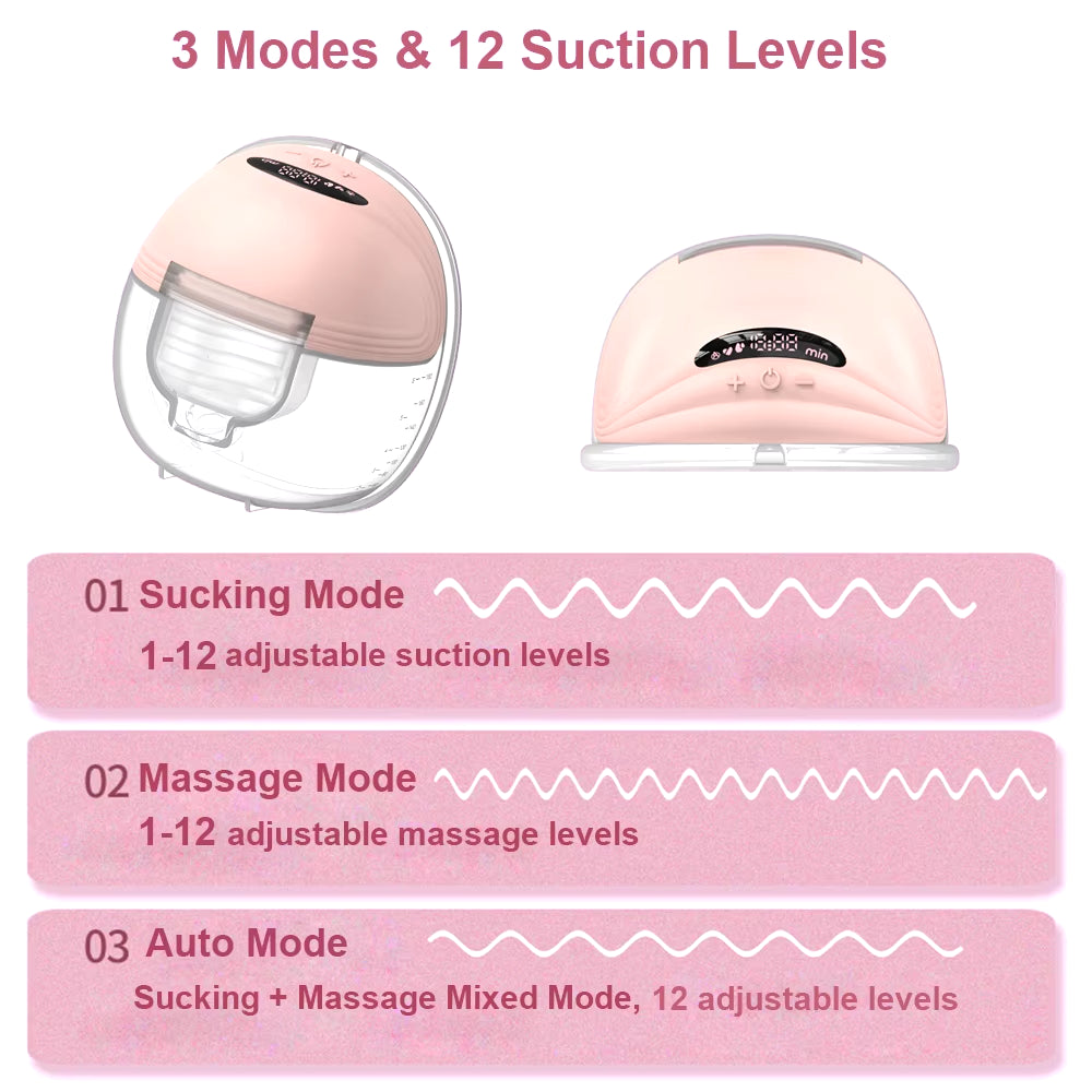 Wearable Breast Pump Hands Free Electric Portable Wearable Breast Pumps Slient Bpa-Free Breastfeeding Milk Collector