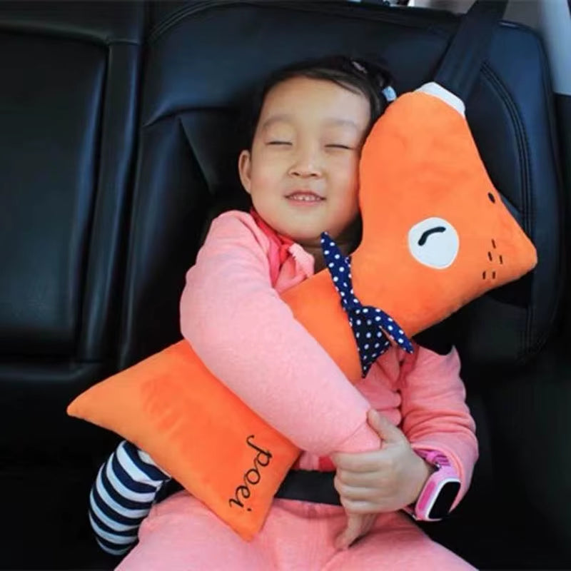 Cartoon Auto Seat Belt Strap Cover Doll Child Kid Car Seat Safety Strap Set Cover to Comfort Plush Pillow Seatbelt Pillow