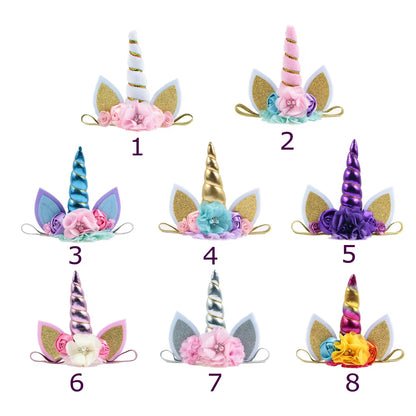 New Unicorn Horn Headband Kids Birthday Gifts Unicorn Girls Hairbands Party Supplies Photography Props