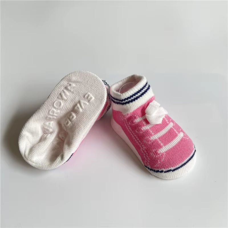 1Pair Baby Socks Anti-Slip Newborn Girls Boys Socks Cotton Children Kids Rubber Grip Socks Shoes Toddler First Walking Bebe Cute