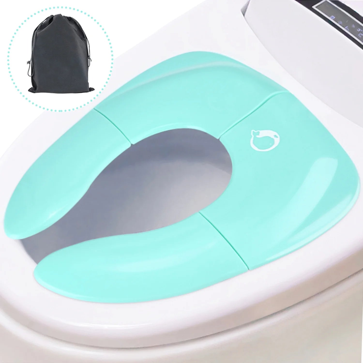 Portable Potty Training Seat for Toddlers Perfect Folding Travel Toddler Toilet Training Seat, 4 Non-Slip Silicone Pads, Fits Most Toilets, Includes Free Travel Bag