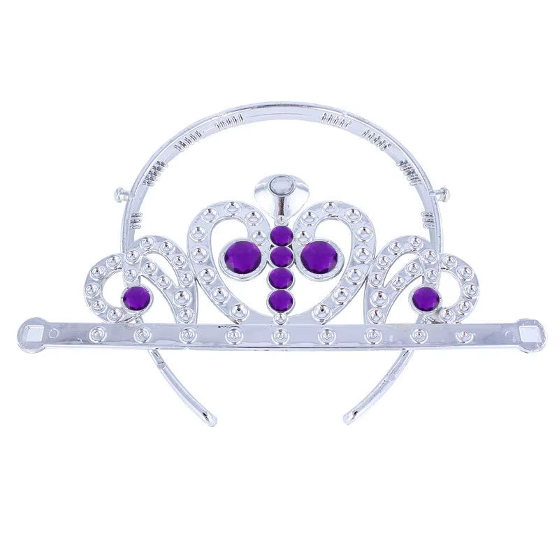 2023 Kids Girls Princess Sofi the First Purple Teardrop Amulet Chain Necklaces Tiara Crown Hair Clip Jewelry Set Gift for Child