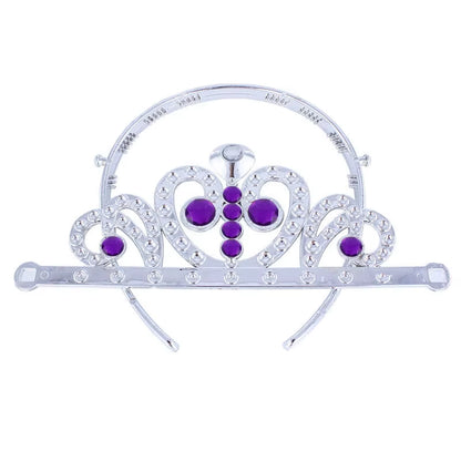 2023 Kids Girls Princess Sofi the First Purple Teardrop Amulet Chain Necklaces Tiara Crown Hair Clip Jewelry Set Gift for Child