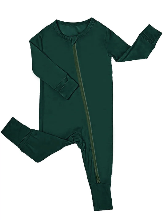 Unisex Baby Bamboo Viscose Pajamas with Mitten Cuffs Boys Girls 2 Way Zip Long Sleeve Sleepers