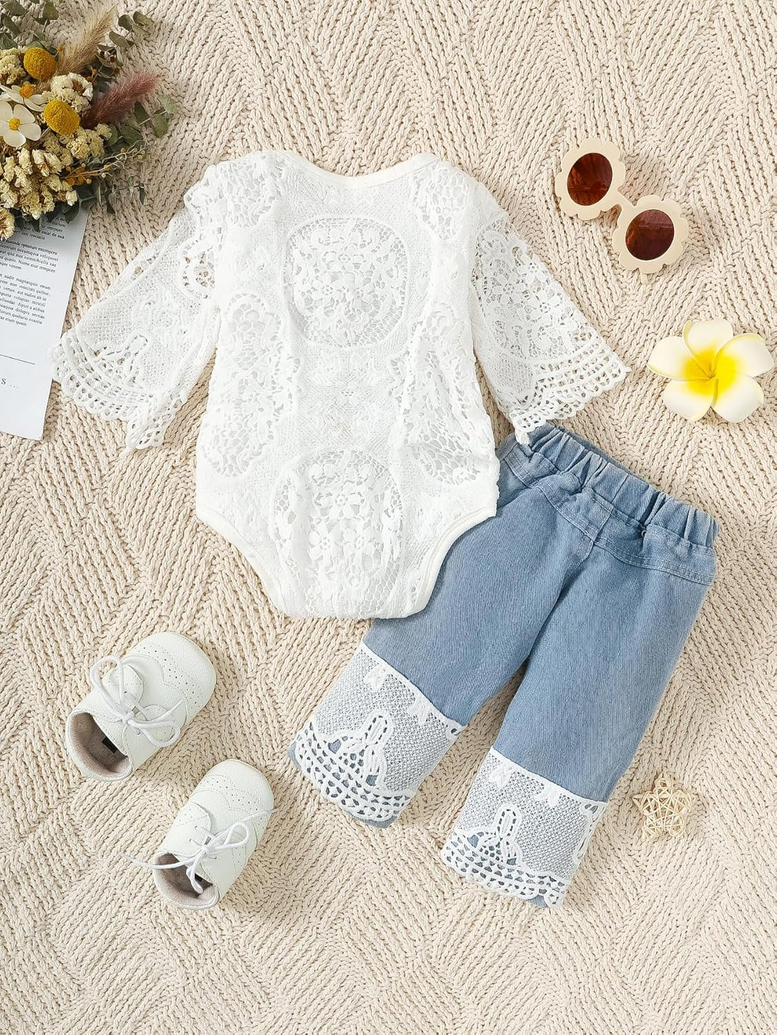 Baby Girl Clothes Outfits Toddler Infant Baby Romper Top+Jeans Clothing Set