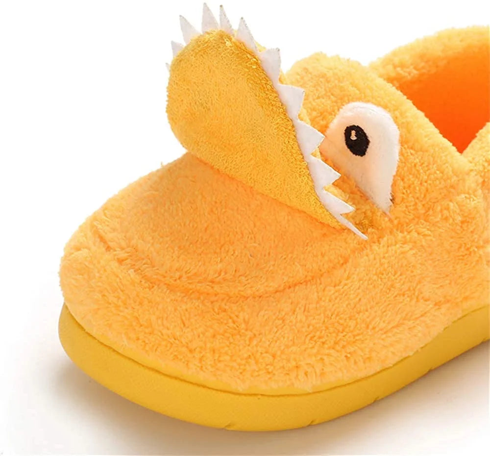 Baby Toddler Boys Girls House Slipper Non Skid Fuzzy Cartoon Dinosaur Kids Indoor Bedroom Shoes