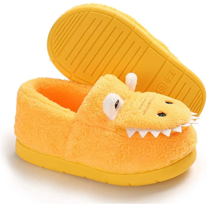 Baby Toddler Boys Girls House Slipper Non Skid Fuzzy Cartoon Dinosaur Kids Indoor Bedroom Shoes