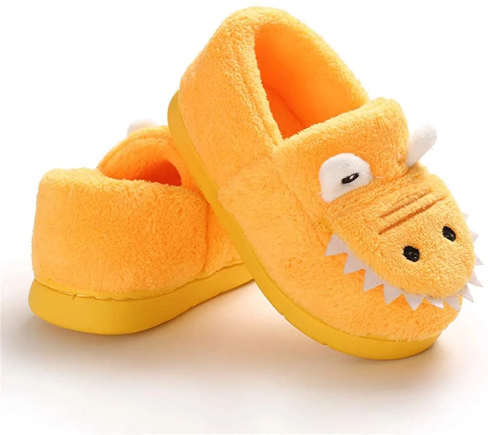 Baby Toddler Boys Girls House Slipper Non Skid Fuzzy Cartoon Dinosaur Kids Indoor Bedroom Shoes