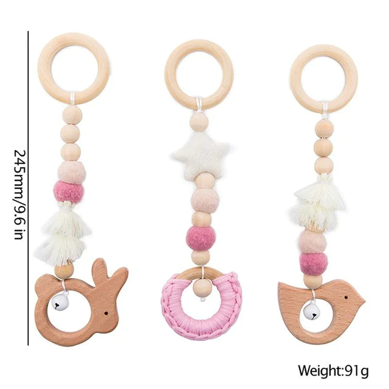 1Set Play Gym Frame Baby Activity Wooden Fitness Frames Play Gym Mobile Baby Room Decoration Newborn Baby Accessories Rattle Toy