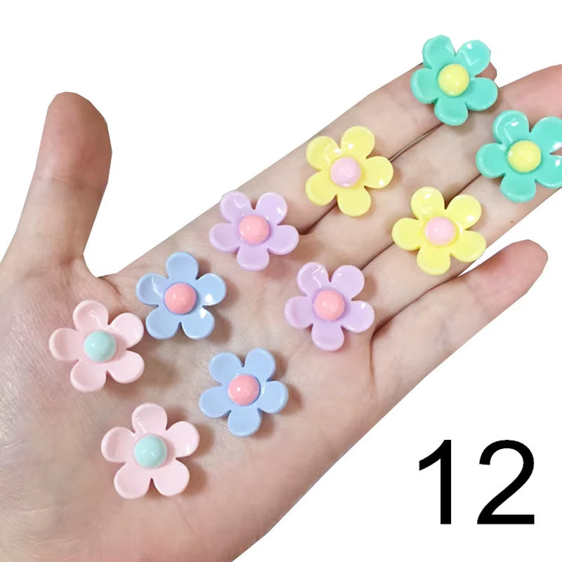 10Pcs/Lot Mixed Styles Lot Lovely Dessert Children Jewelry Baby Girl Earrings Kids Ear Clip on Pierced Alloy Painless Earrings