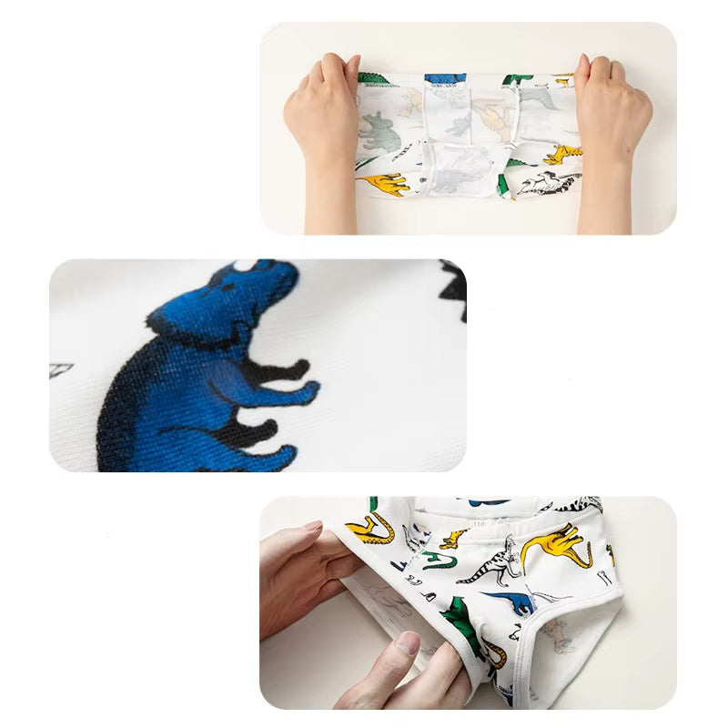 2-10 Years Summer Cotton Dinosaur Boys Brief Underwear Kids Underpanties for 2 3 4 6 8 10 Years Old Boys Clothes OBU232003