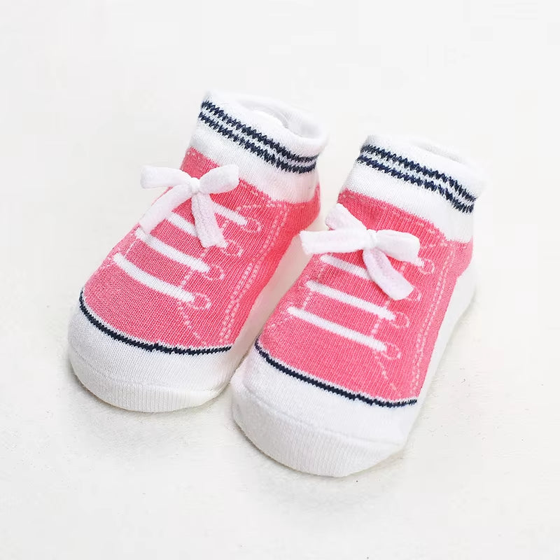 1Pair Baby Socks Anti-Slip Newborn Girls Boys Socks Cotton Children Kids Rubber Grip Socks Shoes Toddler First Walking Bebe Cute