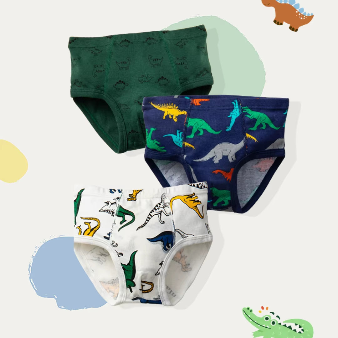 2-10 Years Summer Cotton Dinosaur Boys Brief Underwear Kids Underpanties for 2 3 4 6 8 10 Years Old Boys Clothes OBU232003