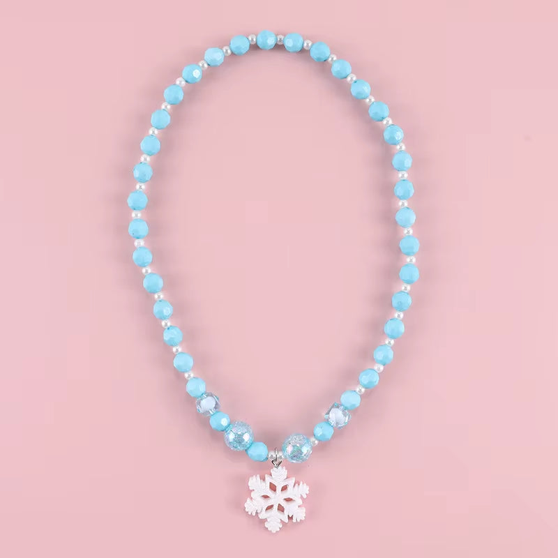 Cute Pendants Kids Necklace Candy Color Beaded Necklace Sweet Little Princess Cartoon Children Jewelry Wholesale