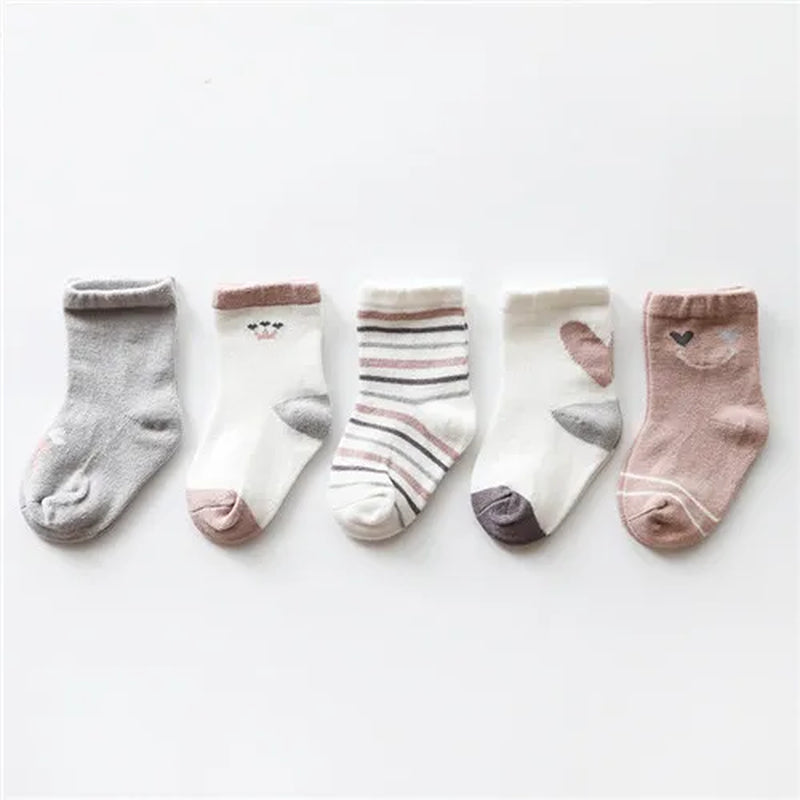 5Pairs/Lot Newborn Baby Socks Cotton Baby Socks for Girls Autumn Winter Toddler Baby Boy Socks Infant Baby Boys Clothes