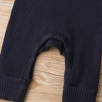 Newborn Baby Boy Girl Knitted Romper Jumpsuit Solid Long Sleeve Legging Bodysuit Playsuit Clothes Winter 0-18M