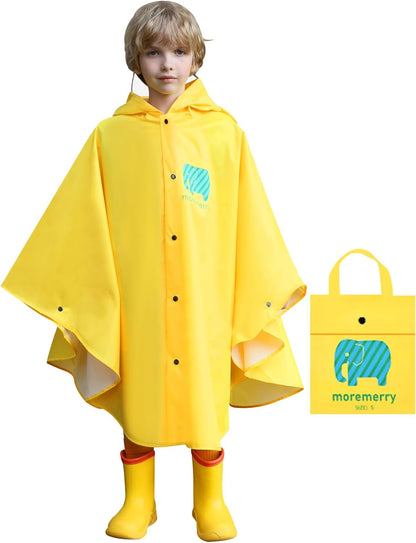 Kids Rain Poncho Cartoon Raincoat Jacket Cute Rain Coat Toddler Boys Girls Rain Cape Light Waterproof Hoodie Outwear