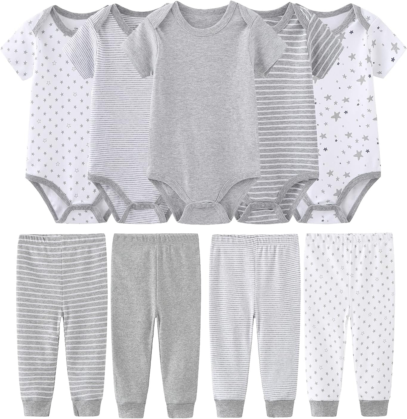 Newborn Baby Clothes Set Short Sleeve Baby Boy Pants Baby Girl Bodysuits Baby Layette Sets