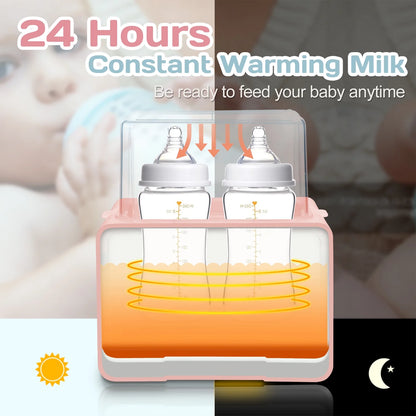 Baby Bottle Warmer, Fast Baby Food Heater for Breast Milk and Formula, Steam Sterilizer, Pink