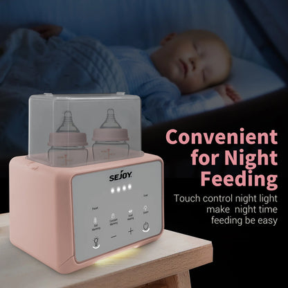 Baby Bottle Warmer, Fast Baby Food Heater for Breast Milk and Formula, Steam Sterilizer, Pink