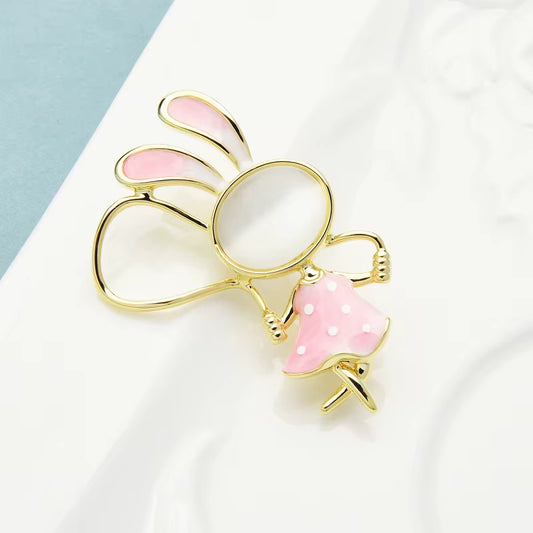 Skipping Rope Rabbit Cute Brooch Pin for Children Jewelry Gift