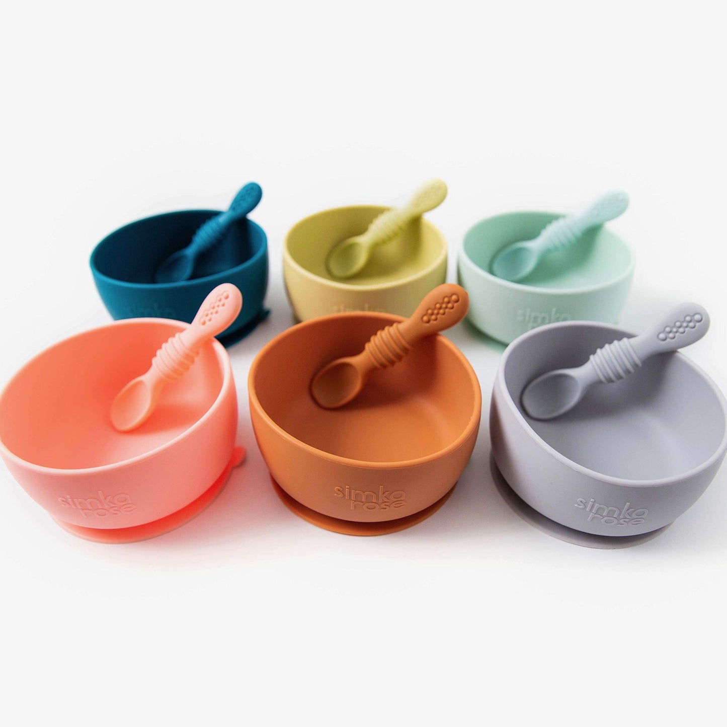 Silicone Baby Bowl with Spoon Set for Baby and Toddler - Baby Led Weaning Supplies - BPA Free - Microwave Dishwasher and Freezer Safe (Emerald)