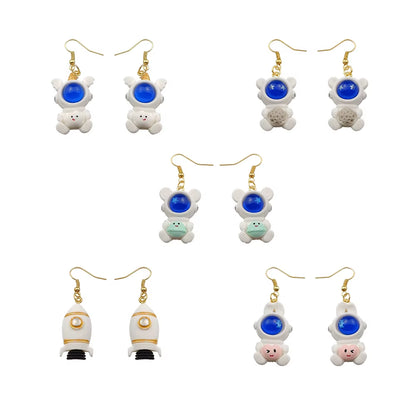 Astronaut Drop Earrings Rocket Earrings Costume Trendy Style Children Girl Jewelry Drop Shipping