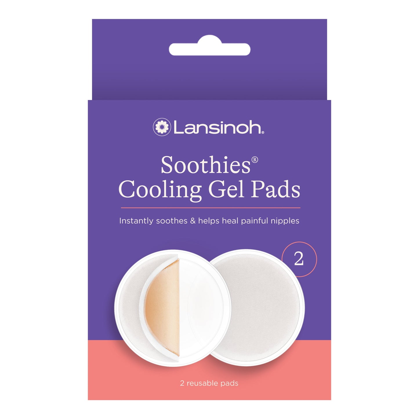 Soothies Cooling Gel Pads for Breastfeeding Moms, 2 Pads