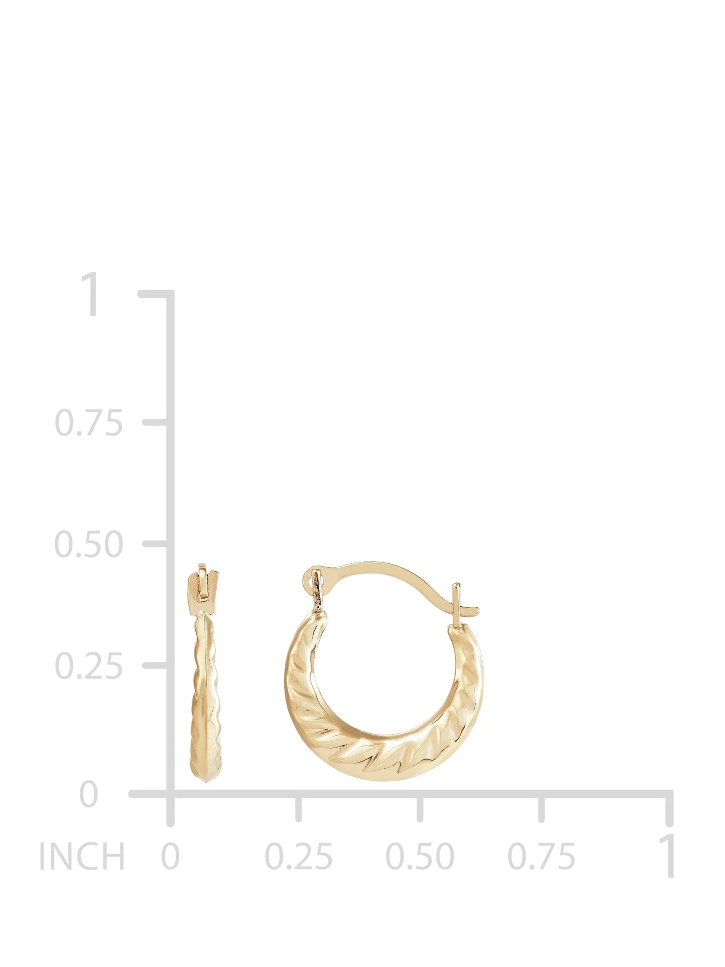 10K Yellow Gold Polished round Swirl Hoop Earrings