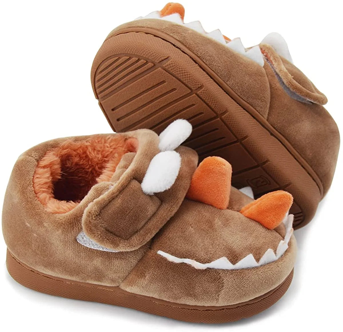 Baby Toddler Boys Girls House Slipper Non Skid Fuzzy Cartoon Dinosaur Kids Indoor Bedroom Shoes