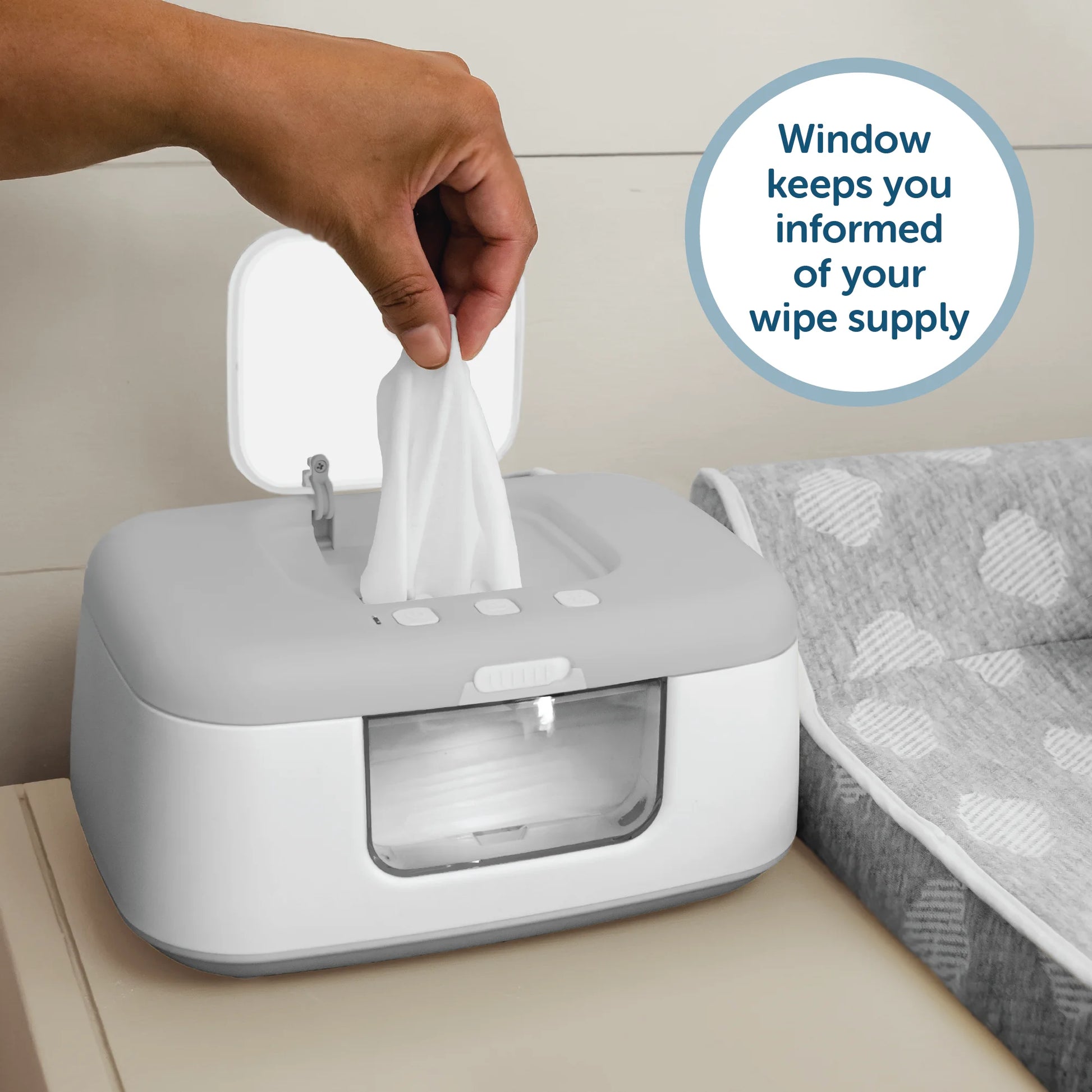 Tinybums Wipe Warmer & Dispenser - Gray