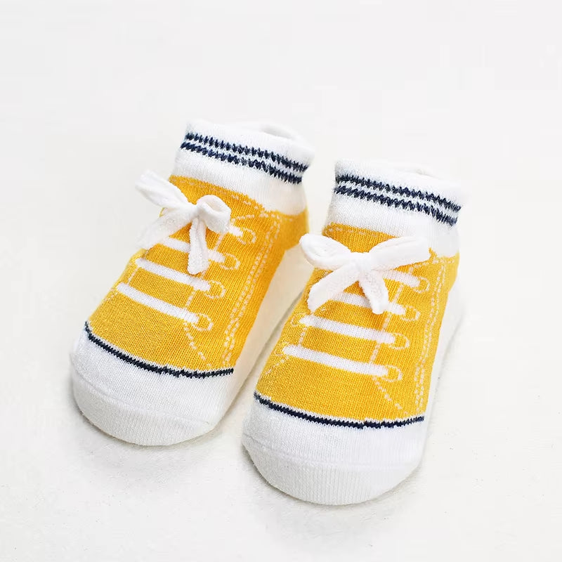 1Pair Baby Socks Anti-Slip Newborn Girls Boys Socks Cotton Children Kids Rubber Grip Socks Shoes Toddler First Walking Bebe Cute