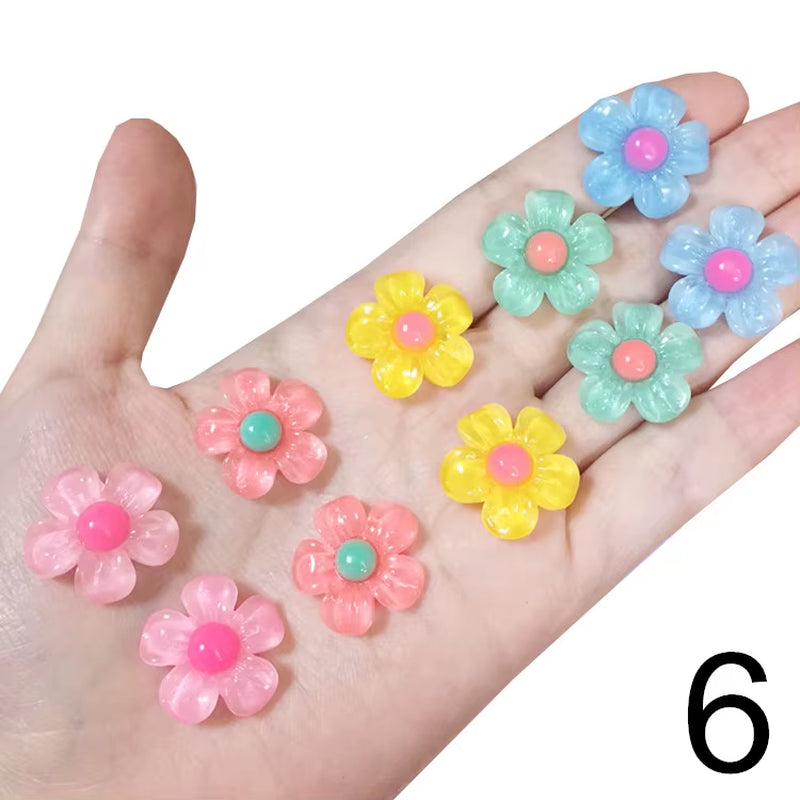 10Pcs/Lot Mixed Styles Lot Lovely Dessert Children Jewelry Baby Girl Earrings Kids Ear Clip on Pierced Alloy Painless Earrings