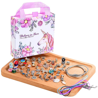 Charm Bracelet Making Kit,Gifts for 6 7 8 9 Year Old Girls, Girls Toys Ages 6-12,6 7 8 9 Year Old Girl Birthday Gifts,Arts and Crafts for Kids Ages 6-8,Jewelry Making Kit