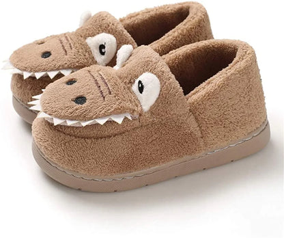 Baby Toddler Boys Girls House Slipper Non Skid Fuzzy Cartoon Dinosaur Kids Indoor Bedroom Shoes