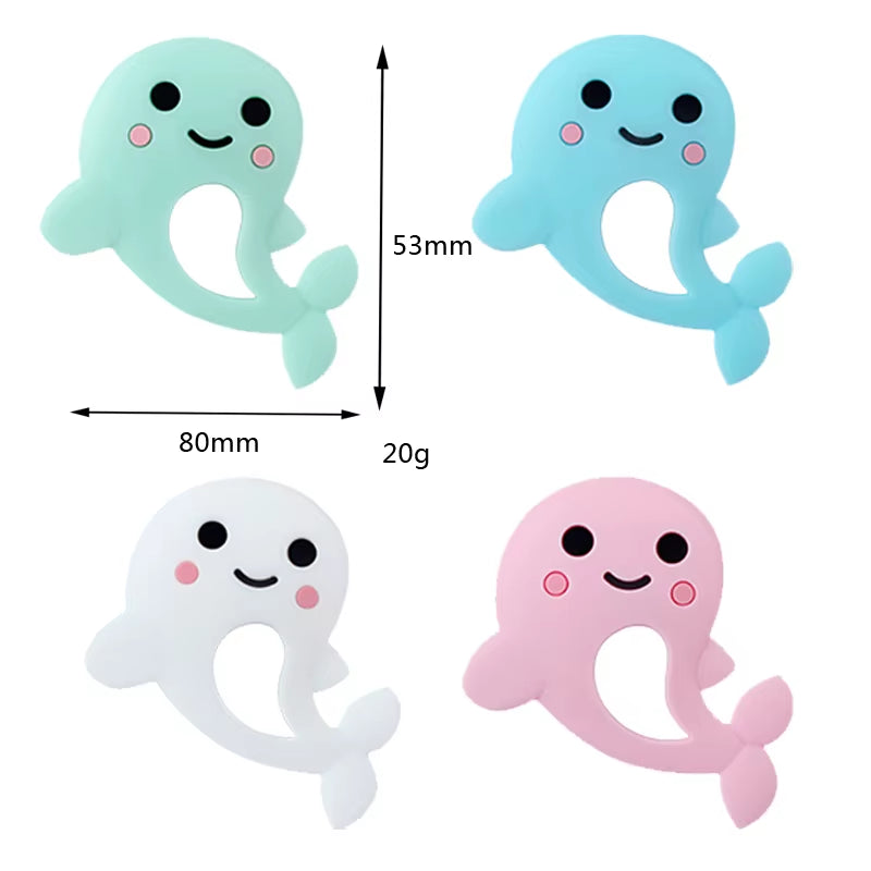 Dolphin Baby Teether Food Grade Silicone Rodent Kids Teething Toy Chewable Animal Shape Baby Products Nursing Gift Accessories