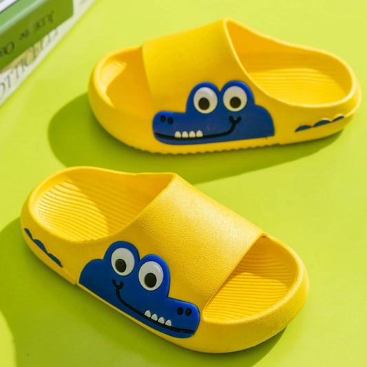 Girls Slides  Kid'S Slides Girls Boys Comfort Non-Slip Thick Sole Slippers Summer Beach Shoes Shower Slippers Indoor & Outdoor Yellow,14