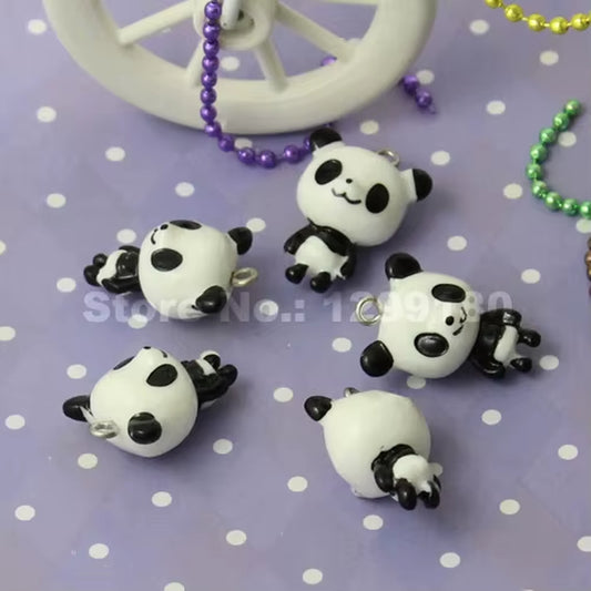 Resin Cute Animal Panda Pendants Charms for Children Jewelry Necklace Earrings DIY Making Accessories 21X17Mm 10Pcs