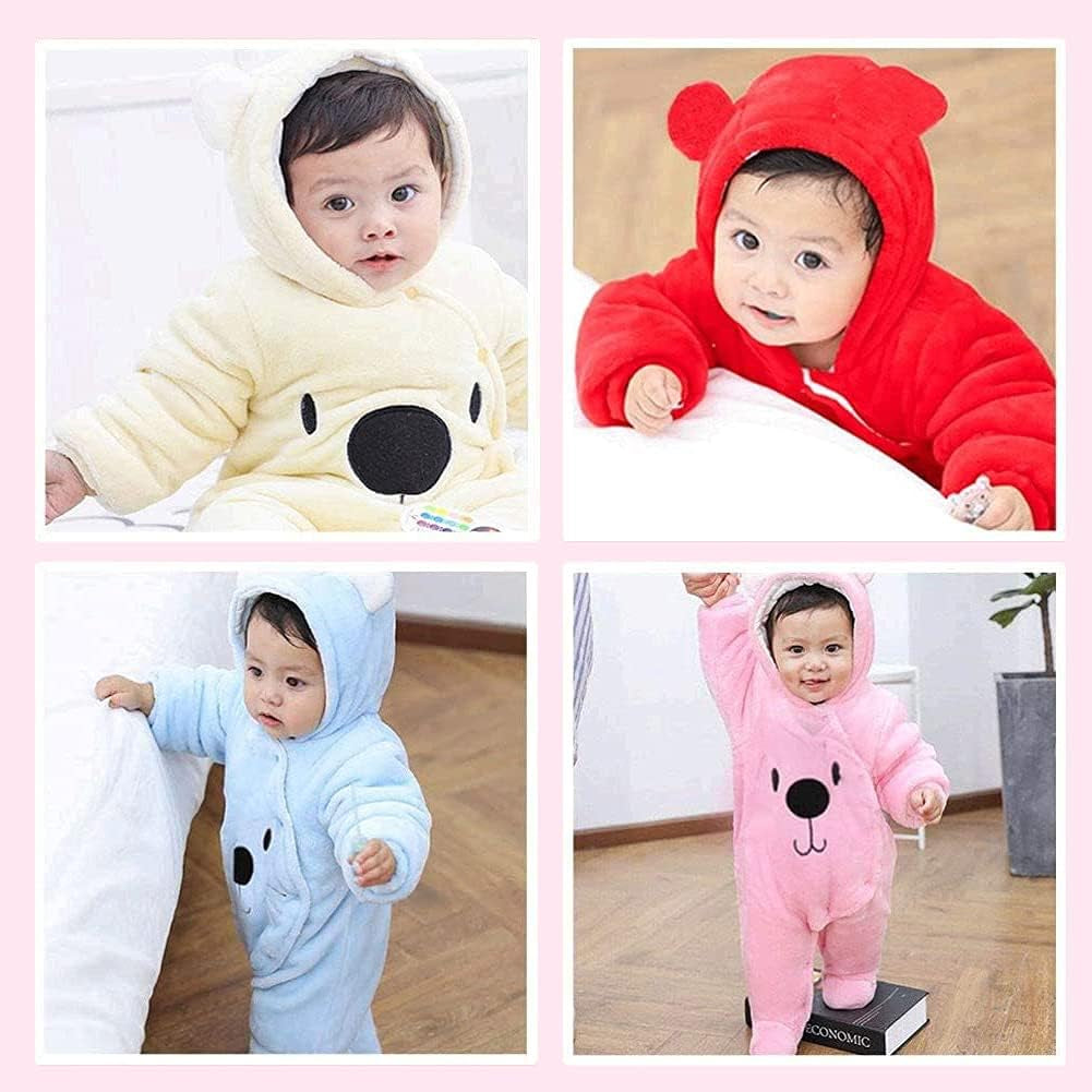 Baby Newborn Snowsuit Winter Hooded Footie Fleece Jumpsuit for Infant Girls Boys