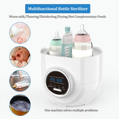 Bottle Sterilizer and Dryer, Baby Bottle Sterilizer, Electric Steam Sterilize, Universal Fit for All Bottles, Pacifiers, Breast Pumps, with LED Monitor, Auto-Off, Drying Rack, Cleaning Tools