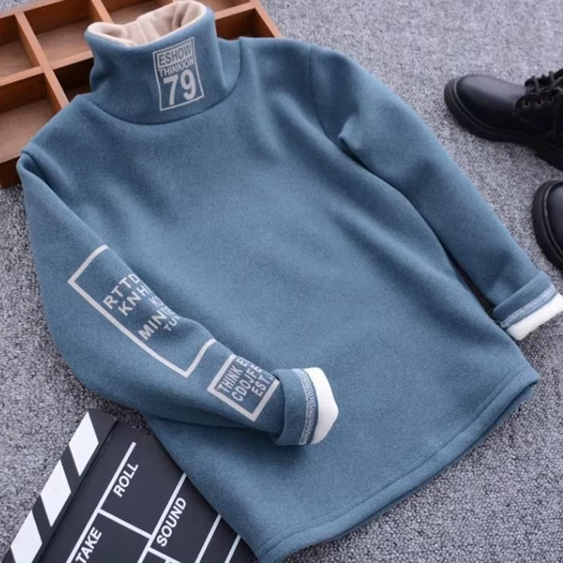 Toddler Boys Girls Sweatshirts Warm Autumn Winter Coat Sweater Baby Long Sleeve Turtleneck Outfits Tracksuit Children Clothes