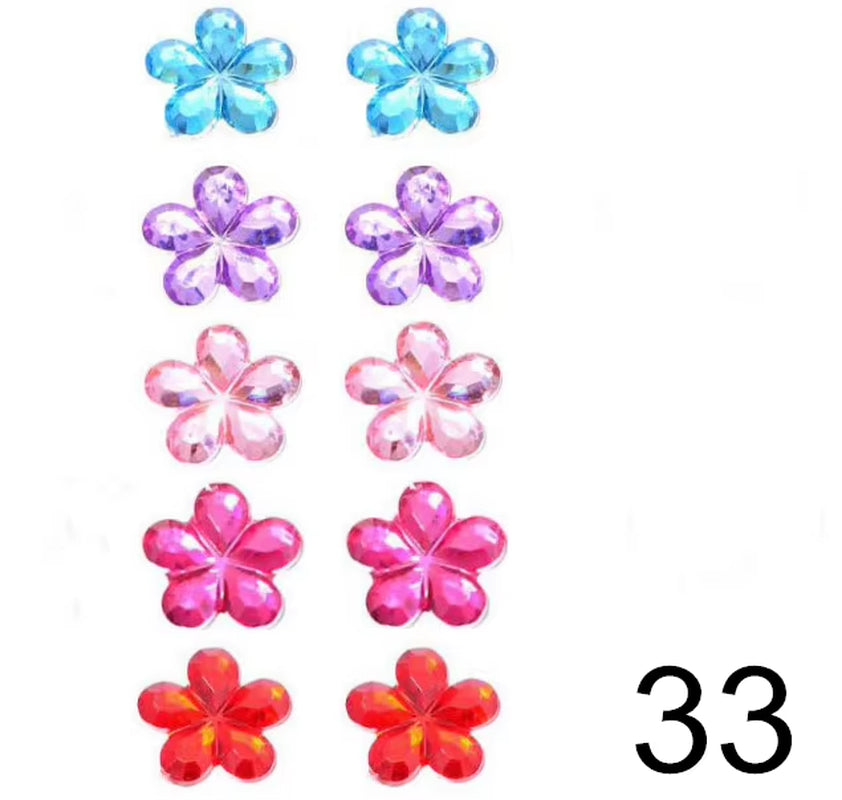 10Pcs/Set Mixed Styles Lot Ovely Cartoon Children Jewelry Baby Girl Earrings Kids Ear Clip on Pierced Alloy Painless Earrings