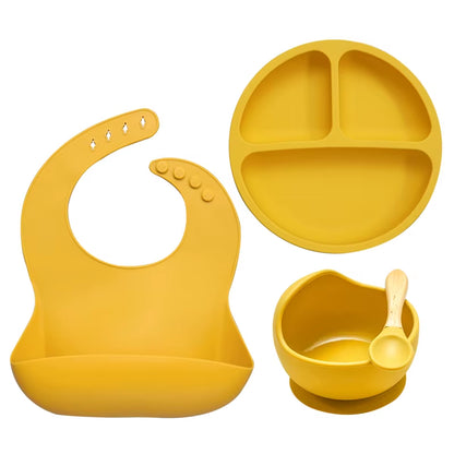 Feeding Suppliers Biting Spoon Baby Self Feeding Silicon Nursing Cup Oral Care High Chair Baby Feeding Set