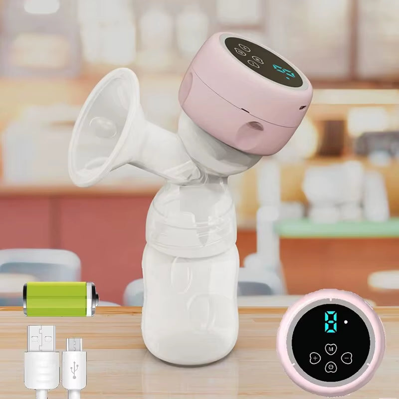 Electric Breast Pump Low Noise Electric Milk Puller Automatic Milker Comfort Breastfeeding Postpartum Care 180ML Milk Bottle