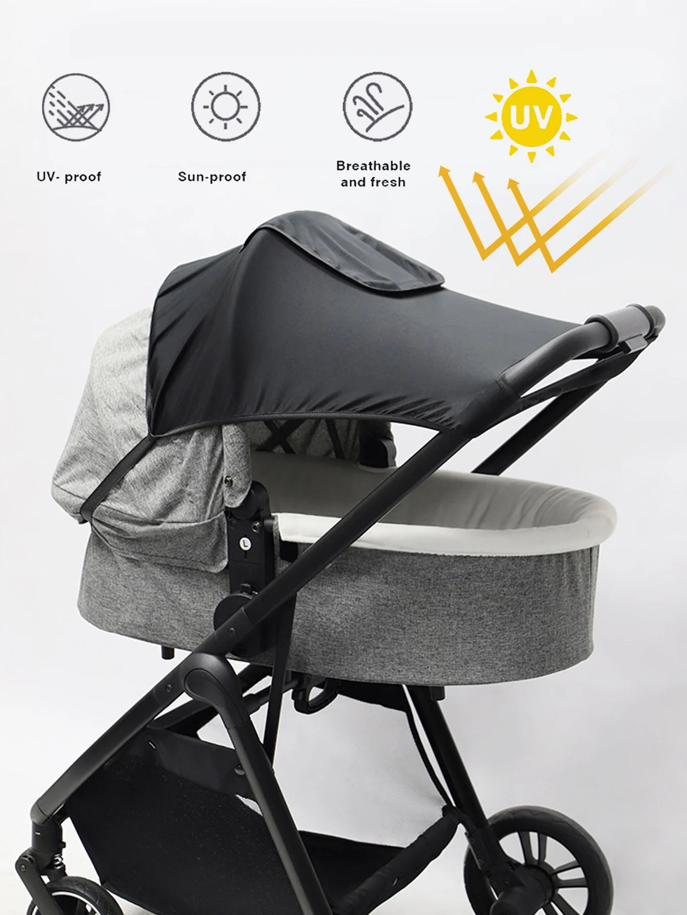 Baby Stroller Sunshade Has UV Protection, Windproof, Sunshade, Waterproof Functions, Outdoor Travel Baby Stroller Accessories