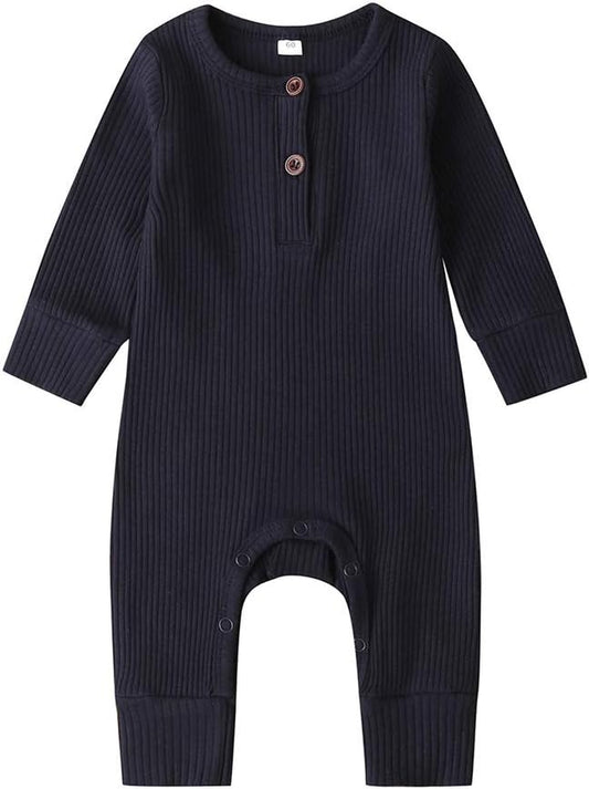 Newborn Baby Boy Girl Knitted Romper Jumpsuit Solid Long Sleeve Legging Bodysuit Playsuit Clothes Winter 0-18M