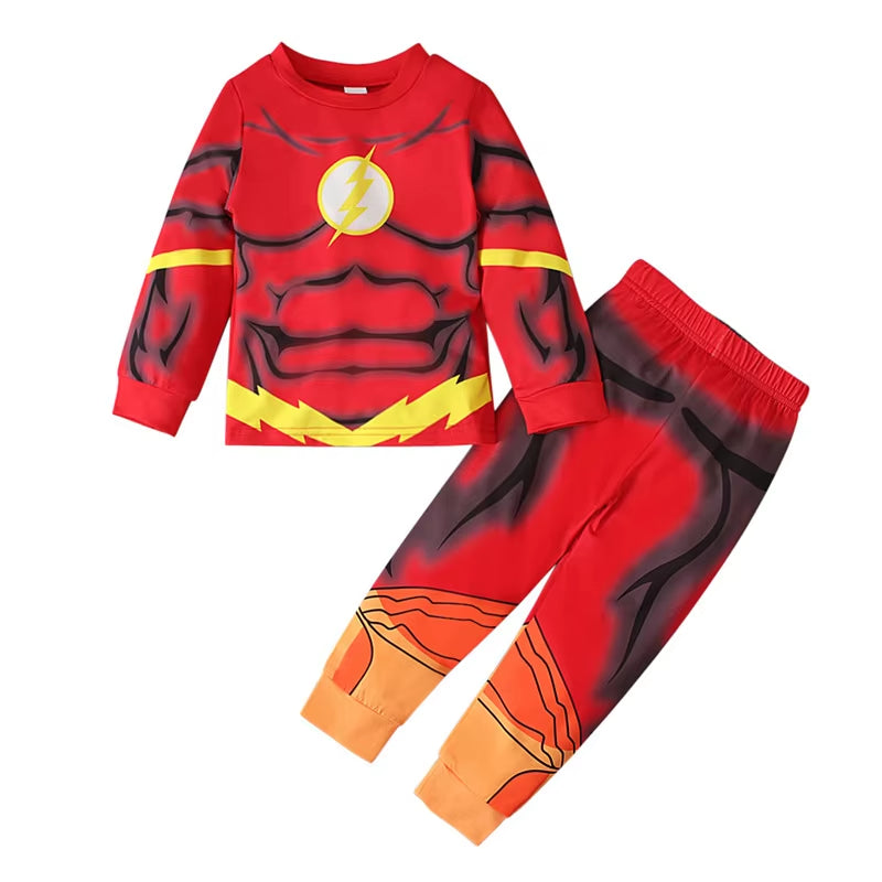 Avengers Superhero Pajamas for Kids Spiderman Iron Man Nightwear Suit Boys Children Long Sleeve Christmas Costume Sleepwear