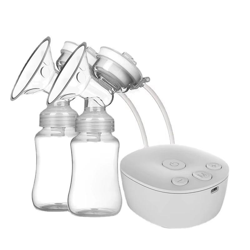 Double Electric Breast Pump USB Electric Breast Pump with Baby Milk Bottle Cold Heat Pad BPA Free Powerful Breast Pumps